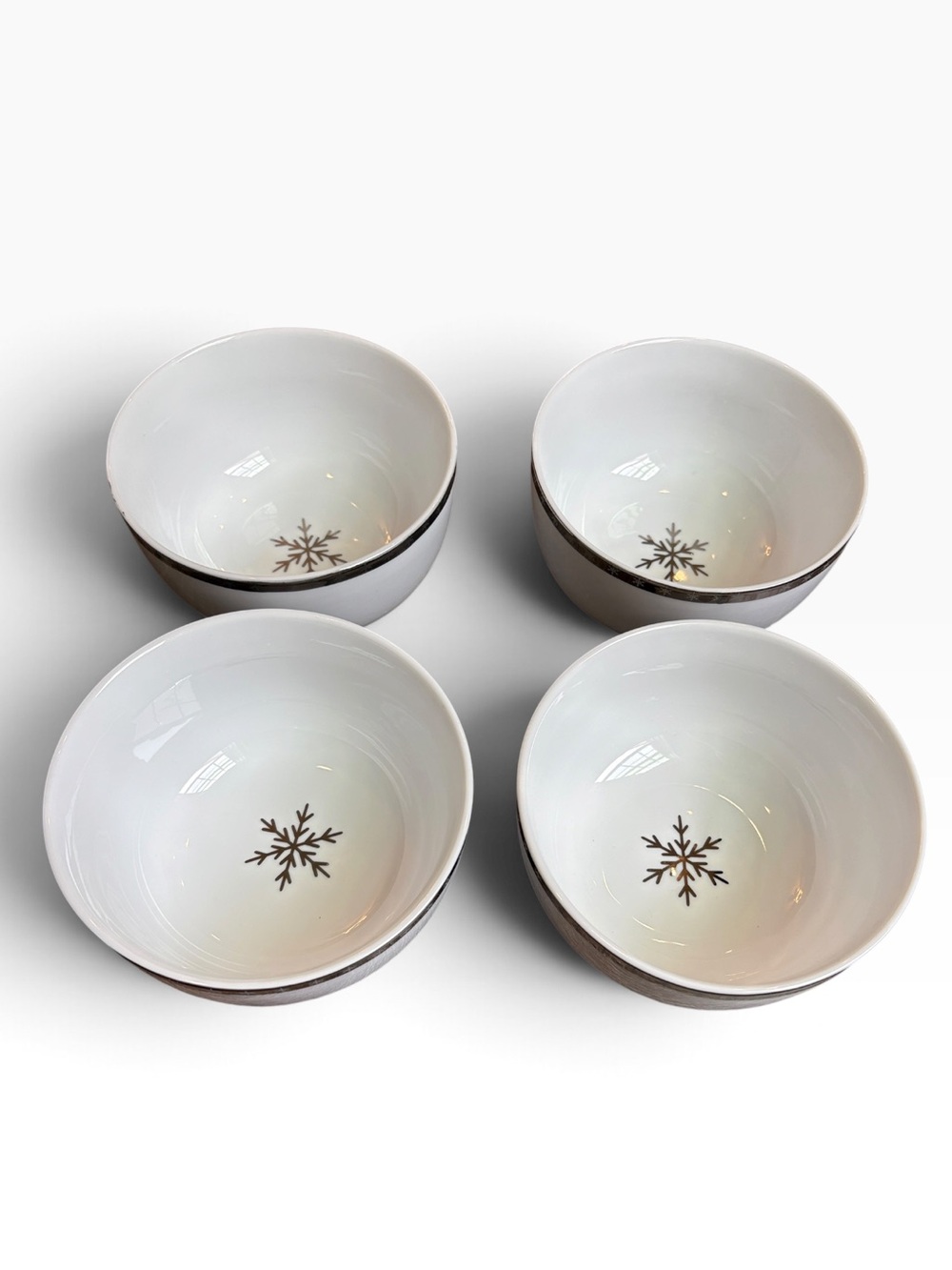 Target Arctic Solstice Snowflake Sauce Bowl/Custard Set Of 4 Onyx/Ice Holiday
